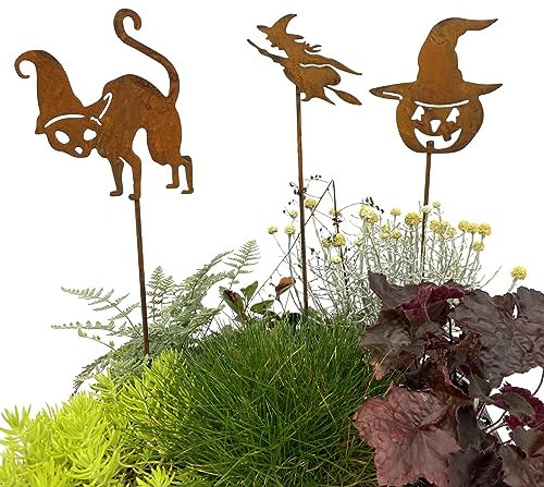 LB H&F Lilienburg Roststecker Herbst Herbstdeko Gartendeko Gartenstecker Rost Metall Dekofigur Gartenfigur Rostfigur (Halloween)