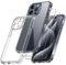 Qasyfanc Camera Cover Case Compatible with iPhone 15 Pro with 2 Pack Tempered Glass Screen Protector, Non-Yellowing Shockproof Phone Bumper Cover, Hard PC Anti-Scratch Case- Clear
