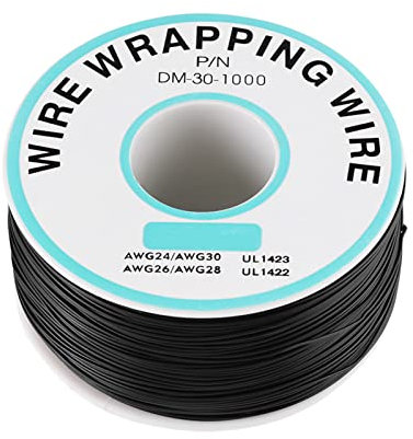 Dioche 30AWG Cable, 0.25mm Insulated Electrical Wire, WiRe Wrapping Single Wire Strand 30AWG Cable 250meter Black