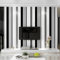 Warmiehomy Non-Woven Wallpaper 4 Pack x 53cm x 10m Striped Wallpaper Black White Grey Wall Paper Roll for Living Room Bedroom TV Background