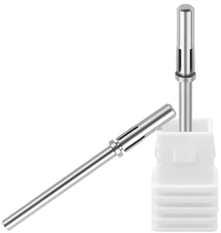 Mesee 2 Pieces Mandrel Bits for Small Nail Sanding Bands 3.1mm Mini Mandrel Nail Drill File Heads 2.35mm Shank Nails Mandrels Fit Electric Manicure Pedicures Tools