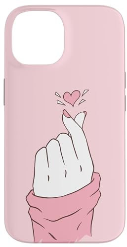 Hülle für iPhone 14 Koreanische Hand Herz rosa