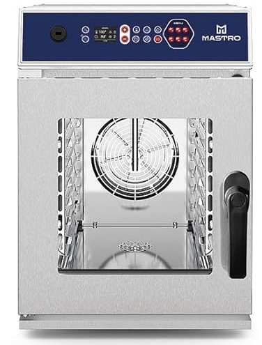 Four Mixte Électrique à Vapeur 6 GN 1/1 Avec Commande Numérique Et Système De Lavage Automatique - Mastro