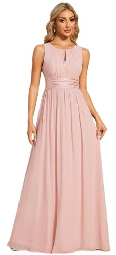 Ever-Pretty Abiti da Sera Donna Girocollo Senza Maniche Gonna A Trapezio Gonna Lunga Abito Elegante Donna Cerimonia ES01955