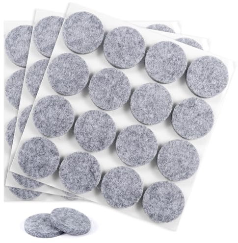moinkerin 48 Pezzi Feltrini Autoadesivi per Sedie Rotondi 30mm Feltrini per Mobili Pesanti 5mm Thick filtrini sotto la sedia Pavimenti in Legno Antigraffio e Riduzione del Rumore Grigio