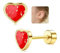 LOLIAS 20G Titan Herz Ohrstecker Ohrringe Für Mädchen Damen14K Gold Süße Kleine Pailletten Ohrstecker Hypoallergene Ohrringe Geschenke Mädchen Knorpel Tragus Ohrstecker Ohr Piercing