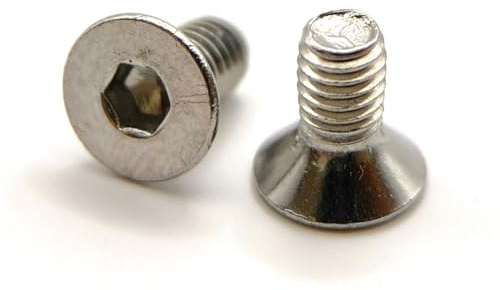 Tornillo M4x8 mm cabeza avellanada BTR de acero inoxidable A2 | Ø 4x8 mm – M4 x 8 mm | Tornillo FHC hexagonal hueco (llave allen) ISO 10642/DIN 7991 | Tornillo inoxidable A2 (V2A/304): lote de 100