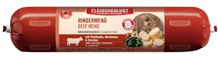 Fleischeslust Rindermenü mit Pastinake, Haselnuss & Seealge Wurst (1 x 800 Gramm)