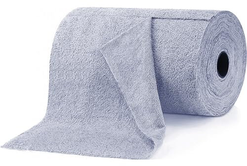 Disposable Dish Cloths, 40 Count Microfiber Cleaning Cloth Roll for Kitchen - All Purpose, Hand and Kitchen Towel Cloth - Blue