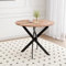GOLDFAN Table Ronde en Bois Salle a Manger Table a Manger Ronde avec Base en Métal Croisée Bureau Diamètre 80cm (Bois, Ronde)