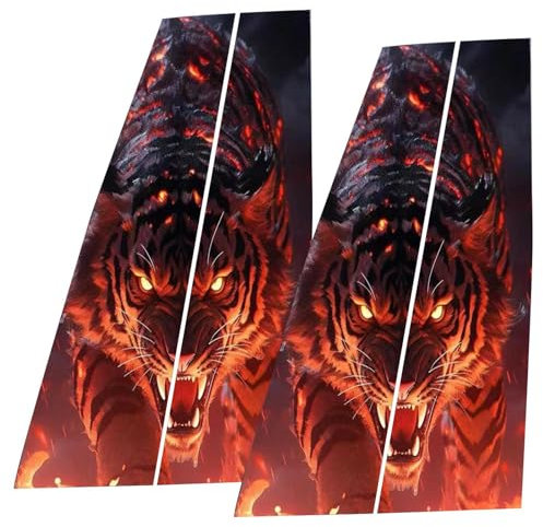 Car Center Pillar Sticker | PVC Car Center Column Sticker | Car Door Pillar Decals | Waterproof Anti-Scratch Stickers Sunken Black Wolf