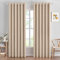 MIULEE Beige Blackout Curtains for Living Room 2 Panel Set, Premium Eyelet Curtains for Bedroom, Thermal Insulated Window Curtain Drapes, Black Out Curtain 90 Drop, Each Panel 90 x 90 Inches