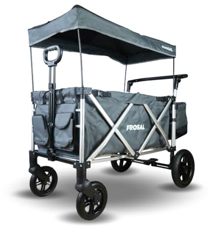 FROSAL Bollerwagen VICTOR faltbar Kinder klappbar Dach Bremse Handwagen Hund Faltbollerwagen