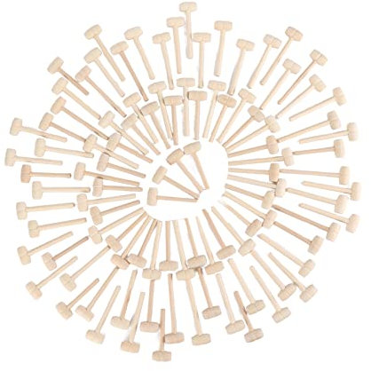 Wooden Mallet, Small Hammer Mallet Hammer Small Wooden Mallet 100pcs Mini Wooden Hammers for Chocolate Portable Breakable Heart Hammer for Kids