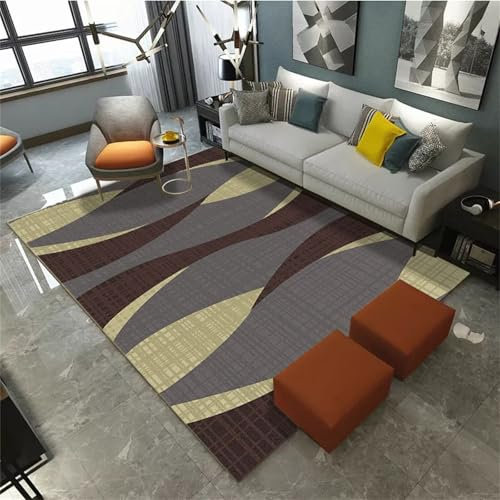 AU-OZNER Teppich Retro Grauer Teppich, feuchtigkeitsbeständiger Couchtisch, praktischer Pflegeteppich im Wohnzimmerbodenteppich,grau,50x80cm