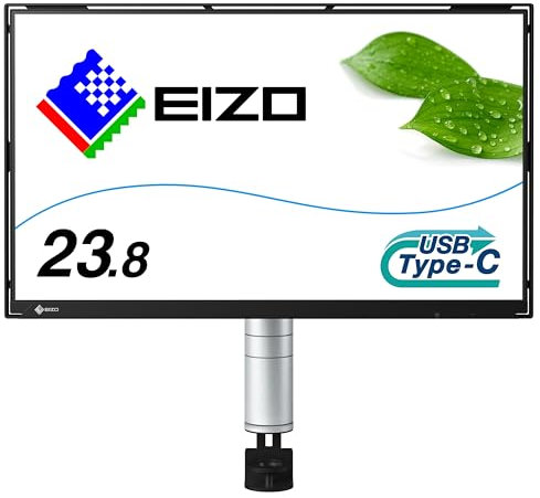 EIZO FlexScan FLT-BK mit Arm LED-Monitor 60,5 cm 23.8 Zoll 1920 x 1080 Full HD 1080p IPS 250 cd/m² 1000:1 5 ms USB-C Schwarz