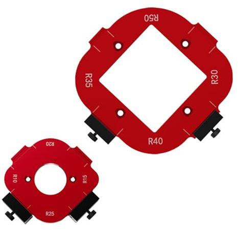 2 Set Radius Jig Router Templates,4 in 1 Aluminum Alloy Corner Radius Routing Templates for Routing Rounded Corners R10 R15 R20 R25 R30 R35 R40 R50
