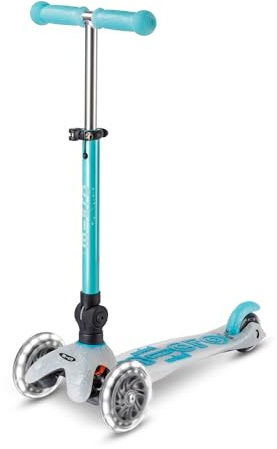 Micro, Mini Micro Deluxe Foldable LED, 3-Rad-Kinderroller, 2–5 Jahre | Gewichtslenkung, Höhenverstellbarer Lenker, Leicht, Bewegungsaktivierte LED-PU-Rollen, Schweizer Entwicklung