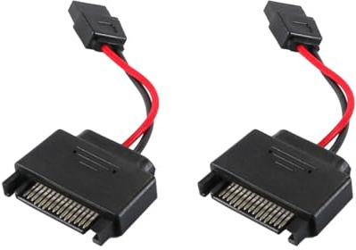 Enwye Cable Adaptador de Corriente SATA de 15 Pines Macho a SATA de 6 Pines Hembra, 20 AWG, 10 cm de Grosor, para Unidades ópticas de portátiles.