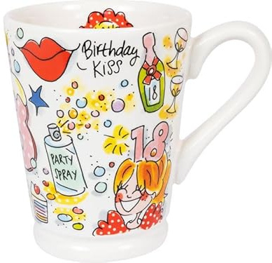 Blond Amsterdam XL-Becher Cheers to 18 Years, 500ml | Keramik, Mazagranform, Geburtstagsgeschenk, Mikrowellengeeignet, Handwäsche empfohlen