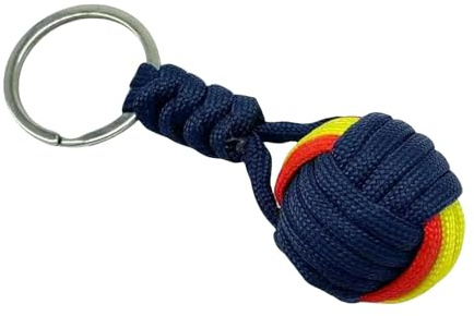 Llavero de cuerda tejida con forma de bola – Paquete de 5 cordones para colgar al aire libre para bolsas de herramientas y accesorios