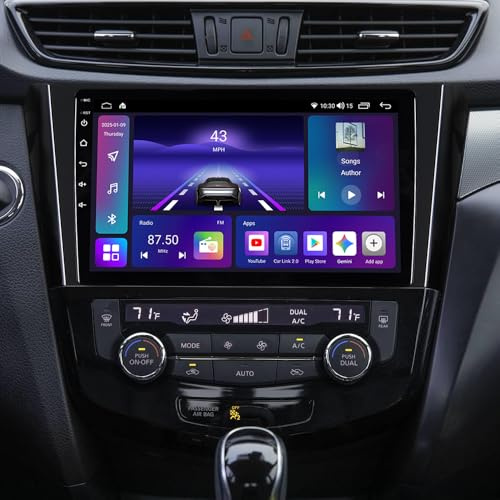 8Core AI Android15 Head Unit for Nissan Rogue X-Trail Qashqai J11(Low-End) | 10.1 4+64G Nissan Qashqai Stereo Upgrade Wireless CarPlay Android Auto GPS Navi Bluetooth WiFi DSP FM/RDS SWC Rear Camera
