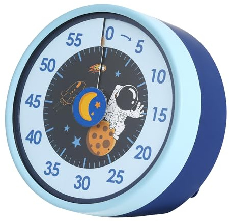 Temporizador de Cocina mecánico y magnético CHICGADGETS, Alarma Sonora, Temporizador magnético, Temporizador de Cocina para la Escuela y el Aula, 3 diseños: Astronauta, Lima, Conejo, 60 Minutos