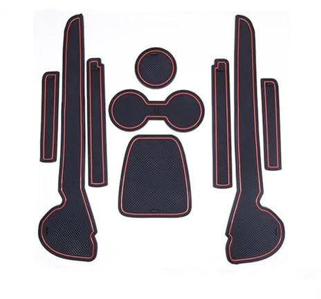 Türdichtmittel Auto Styling Tür Slot Anti-rutsch-Matte Wasser Tasse Lagerung Box Zubehör Für Polo 6R 6C 2010-2017(Rosso)