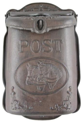 Wandbriefkasten Postkasten Briefkasten rustikal braun H 40 cm Gusseisen