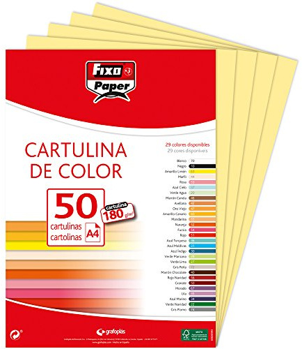 Fixo 11110363 – Packung mit 50 Karten, A4, gelb Parchi
