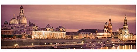 Bilderwelten Leinwandbild - Canalettoblick Dresden - Panorama Quer, 50cm x 150cm