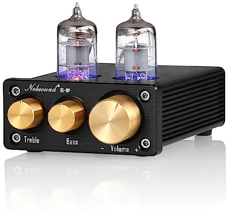 Nobsound, mini amplificatore valvolare, pre-amplificatore per stereo hi-fi, con controllo dei bassi e degli alti, codice articolo NS-10P
