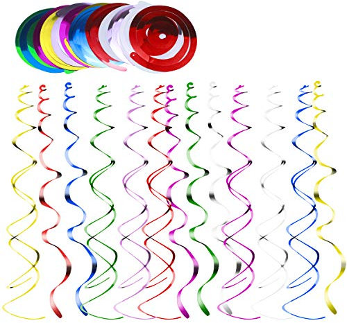 Natuce 14PCS Decorazioni a spirale, Ornamenti spirali Pendenti Spirale, Decorazioni per Feste, Filanti da Appendere, Stelle filanti decorative, Compleanno Decorazioni a Spirale per Donna Uomo
