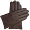 Downholme Klassische Lederhandschuhe mit Innenfutter aus Kaschmir für Herren (Braun, XS)
