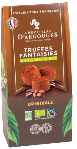 Chevaliers d'Argouges - Truffes fantaisies Bio/Fairtrade - Etui cadeaux dégustation Noël - 160g