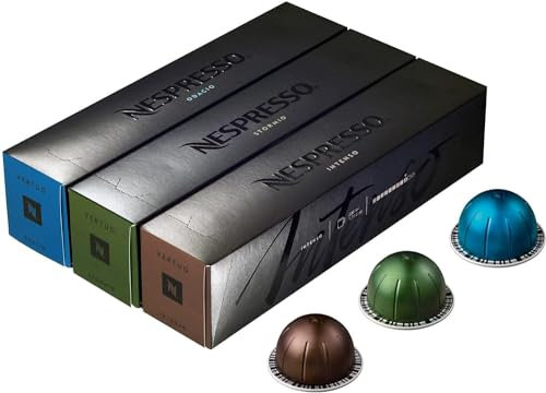Version européenne Nespresso Vertuoline, Variété intense de café (8 oz) : Intenso, Stormio, Odacio, 30 capsules
