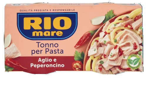Rio Mare - Tonno per Pasta: Condimento Pronto con Tonno, Aglio e Peperoncino, 2 Lattine da 160g