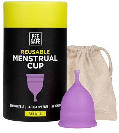 PEESAFE Menstruationstasse für Frauen | auslaufsicher | geruchlos | medizinisches Silikon | wiederverwendbar menstrual cup | Periodentasse | menstruationstasse s, Klein
