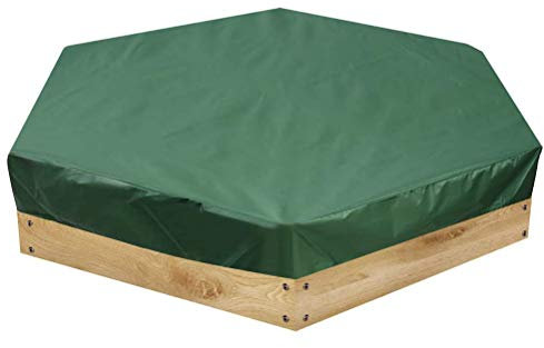 Dbtxwd Sechseckige Sandkastenabdeckungen für den Außenbereich, Garten UV-Staubschutz Holzsandkasten Sandkastenabdeckung Plane,230x200cm