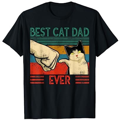 Best Cat Dad Ever Tshirt - Cute Vintage Best Cat Dad ever T-Shirt