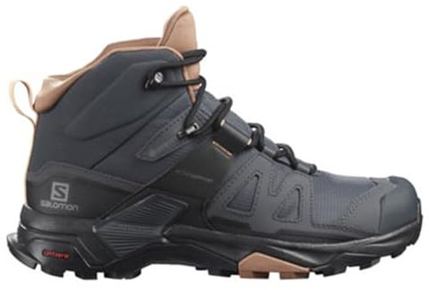 Salomon Damen X Ultra 4 Mid GTX Wanderschuhe, Ebony/Mocha Mousse/Almond Crea, 37 EU