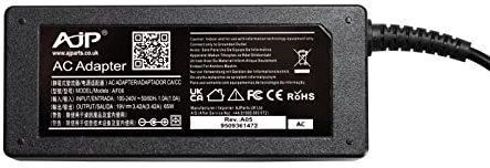 AJPARTS UK New Replacement For Asus LCD Monitor V VX239H-W, Monitor V VX279N Laptop Notebook AC Adapter 65W Charger Power Supply Adaptor with 5.5mm x 2.5mm Pin Size PSU + Power Cable