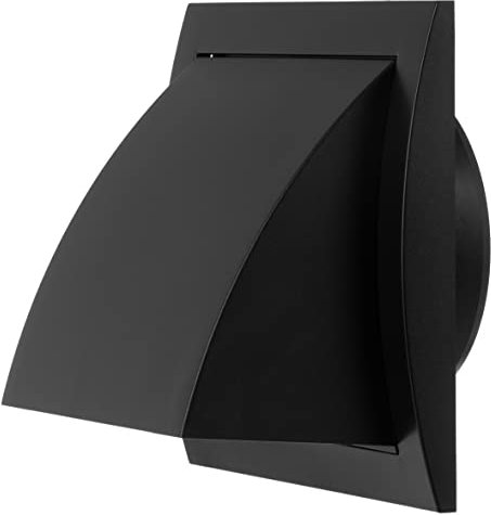 Ø 100mm Rejilla de Ventilación con Válvula Antirretorno - Rejilla de Protección contra la Intemperie - Plástico, Antracita