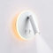 uksunvi Applique LED, applique de lecture de chevet, liseuses murales LED 12W, spot orientable （3W + 9W 3000K lumière chaude） blanche(Forme ronde)