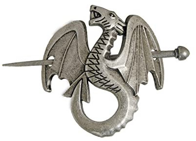 Haarspange aus Metall, Vintage-Stil, mittelalterlich, Wikinger-Haarspange, Haarspange (Drache 1)