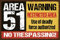 Blechschild 20x30cm gewölbt area 51 warning restrictes area Deko Geschenk Schild