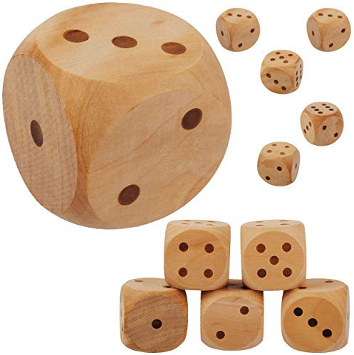alles-meine.de GmbH großer XL Würfel - aus Holz - 5,6 cm * 5,6 cm - Augenwürfel - Holzwürfel - unbehandelt - für Drinnen & Draußen - Spielwürfel - Spielewürfel - Buche - Würfelba..