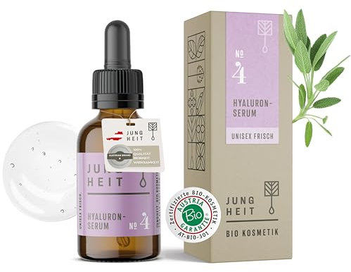 JUNGHEIT Hyaluron Sofortige wirkung | BIO | Vergleichssieger | Hochdosiert | Zertifiziertes Skincare Anti Aging Serum für alle Hauttypen | Hyaluronsäure Serum Gesicht | Gesichtspflege - 30ml