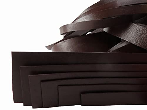 esnado weiches Lederband flach | 20 mm Breite | 1 Meter | Farbe: Braun | ECHTES Leder - pflanzlich gegerbt | zum Basteln | Herstellung von Armbändern, Schmuck