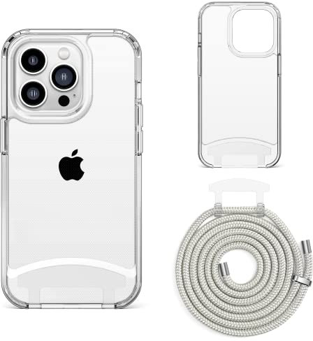 Lawonda Kompatibel mit iPhone X/XS Hülle, Handykette mit abnehmbarem Band Hülle Seil Necklace Verstellbarer Halskette Handyhülle mit Kordel Tasche Schutzhülle Klar